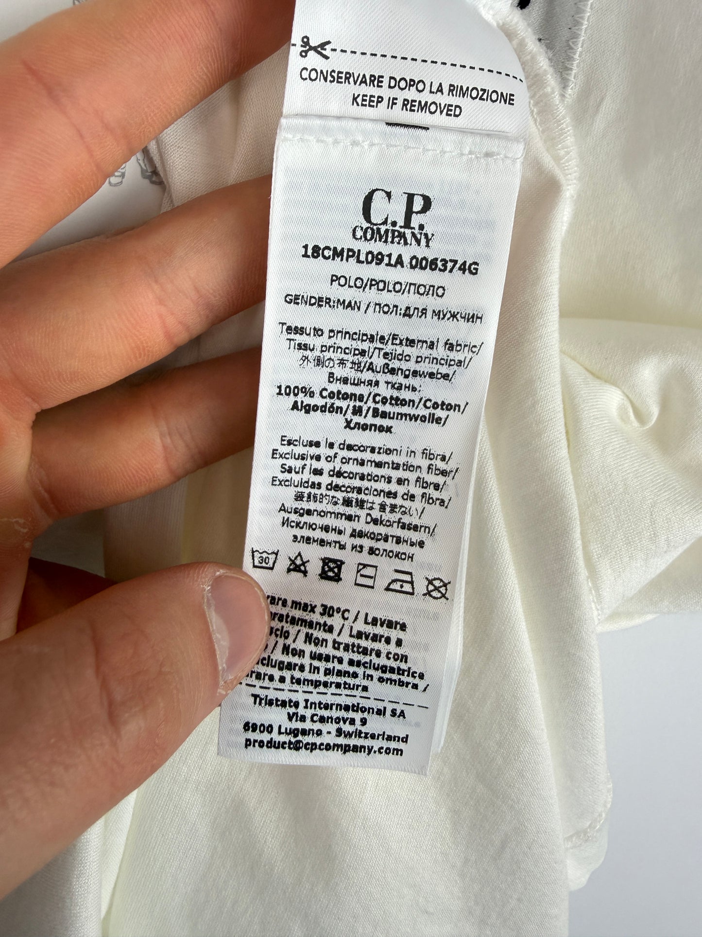 Polo bianca C.P. Company (nuova con cartellino) - Taglia M
