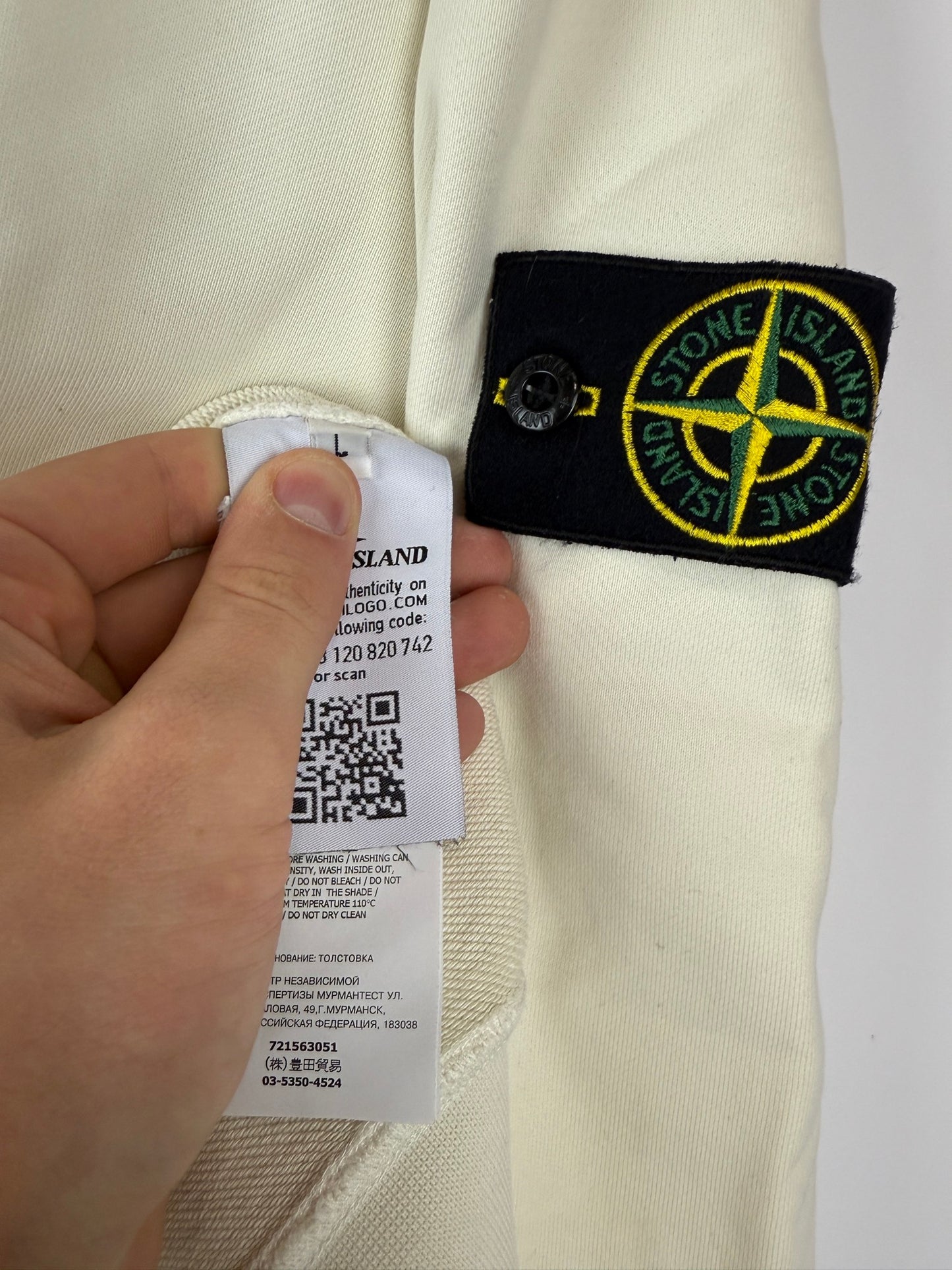 Felpa bianca Stone Island - Taglia L