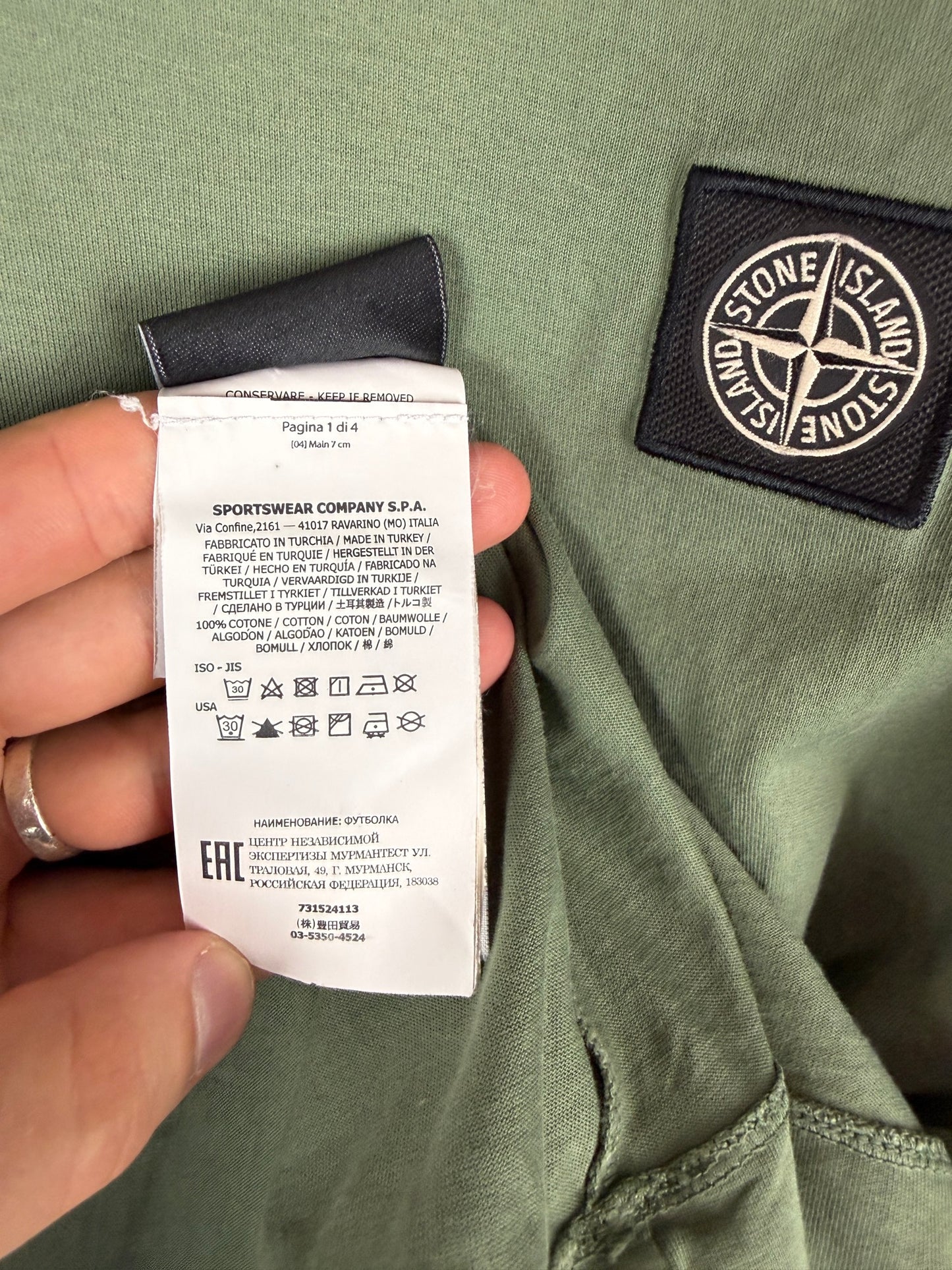 T-shirt verde Stone Island - Taglia XL