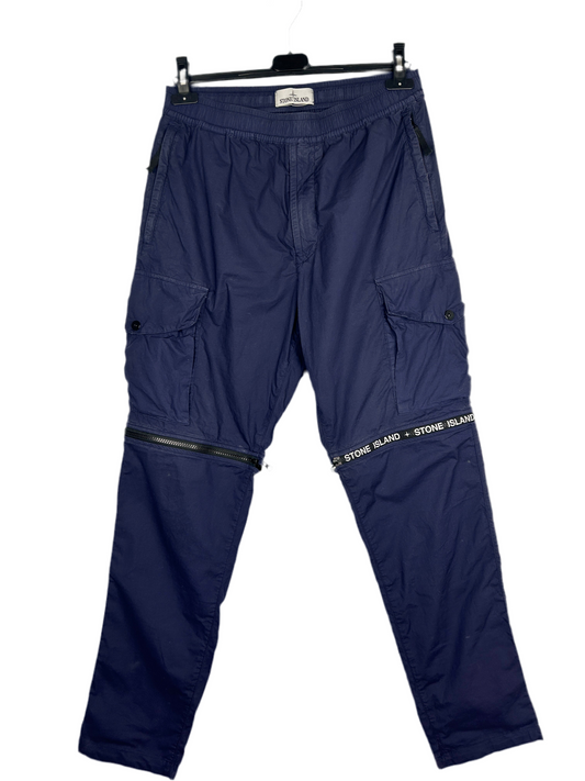 Pantaloni cargo blu accorciabili Stone Island - Taglia W31