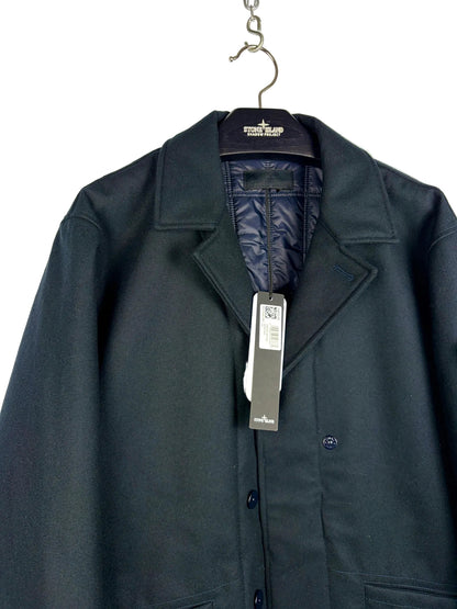 Giacca blu navy Ghost Piece Performance Flannel Capo Campionario Stone Island (nuova con cartellino) - Taglia L