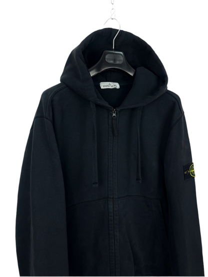 Felpa nera con zip e cappuccio Stone Island - Taglia XXL