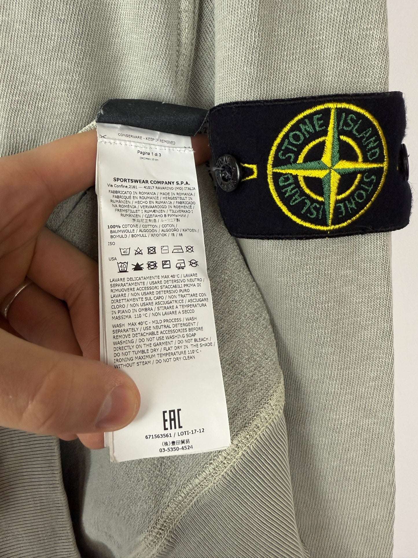 Felpa verde salvia Stone Island - Taglia M