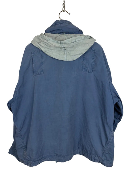 Giacca blu con chiusura zip e bottoni e cappuccio Boneville - Taglia XL