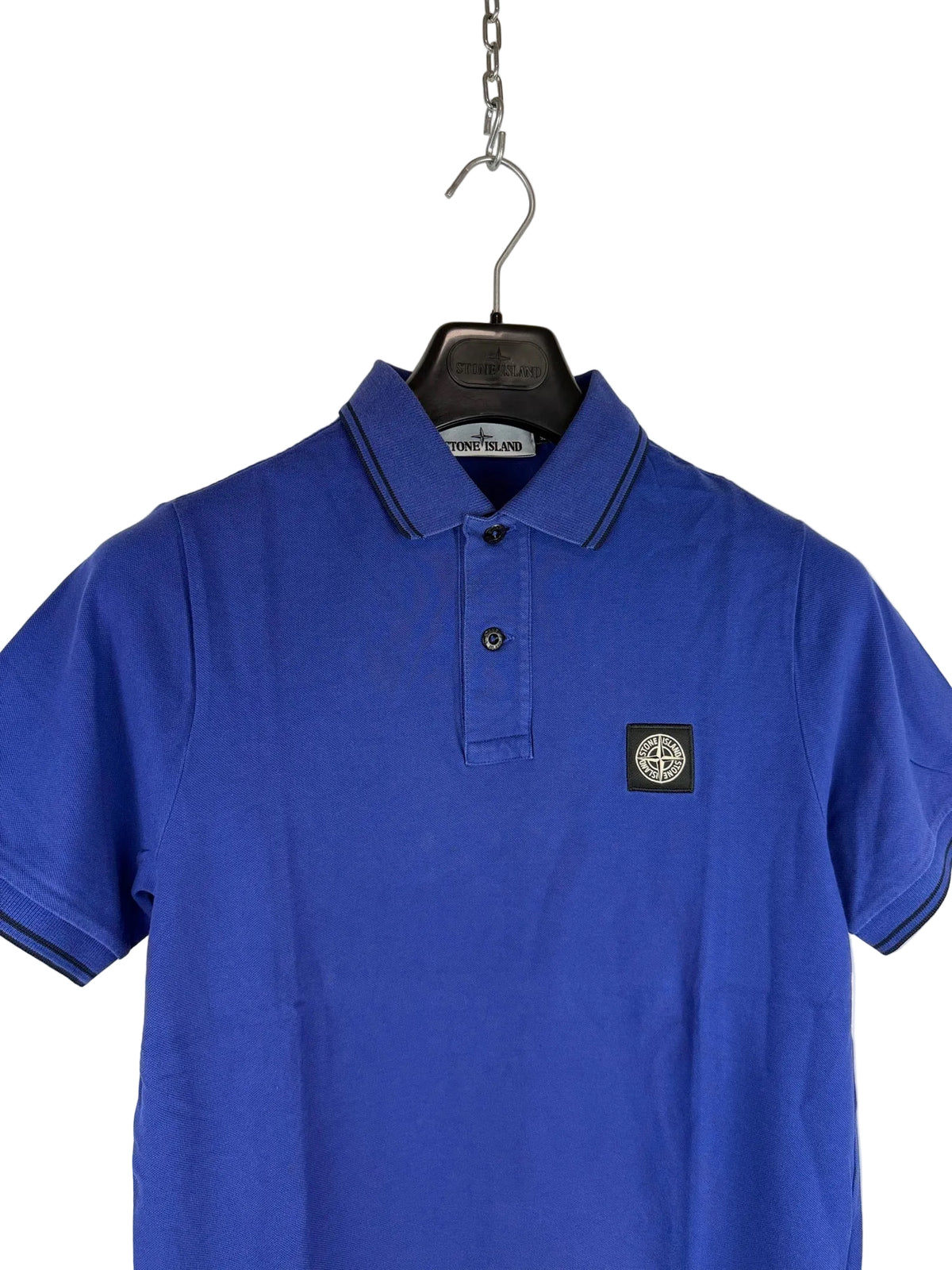 Stone Island Short-sleeve Blue Polo Shirt - Size S