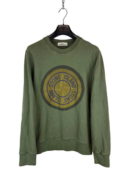 Felpa con logo in gomma 3D verde Stone Island - Taglia M