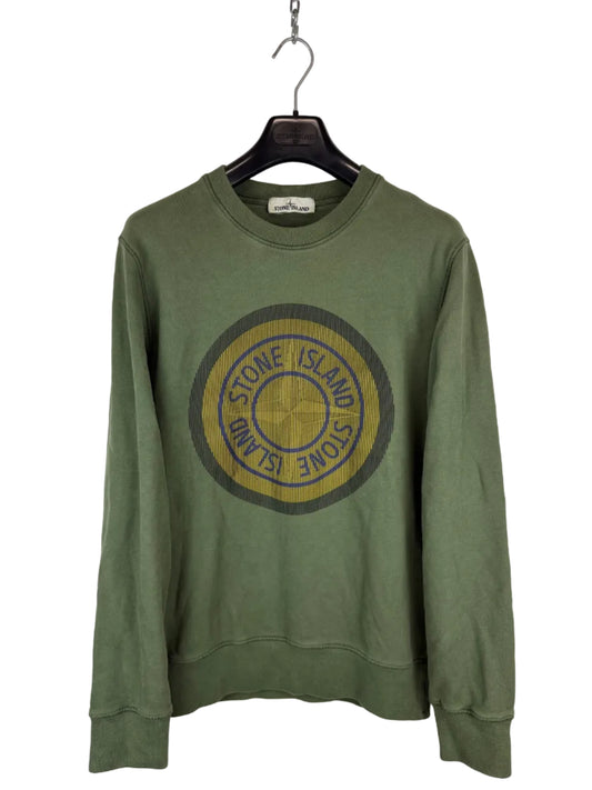 Felpa con logo in gomma 3D verde Stone Island - Taglia M
