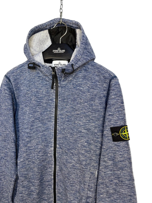 Felpa blu con zip e cappuccio Stone Island - Taglia L