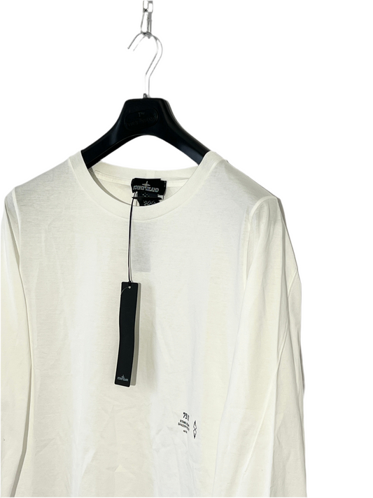 T-shirt a maniche lunghe bianca Stone Island Shadow Project (nuova con cartellino) - Taglia M