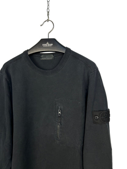 Felpa nera Ghost con taschino Stone Island - Taglia L