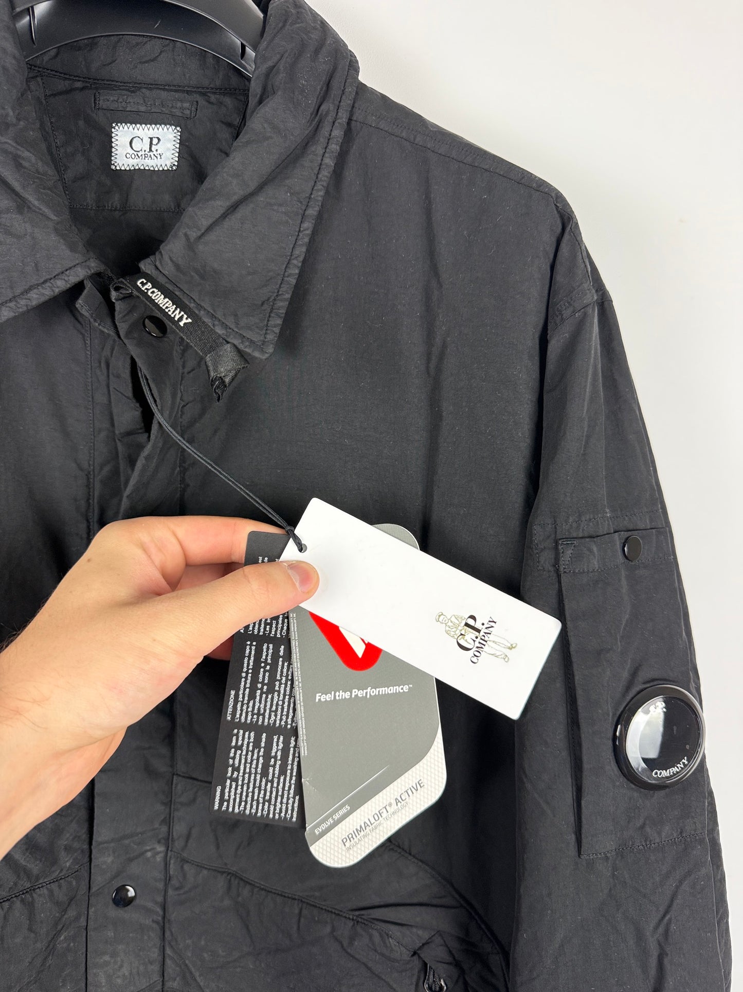 Giacca Flatt Nylon nera in Primaloft C.P. Company (nuova con cartellino) - Taglia L