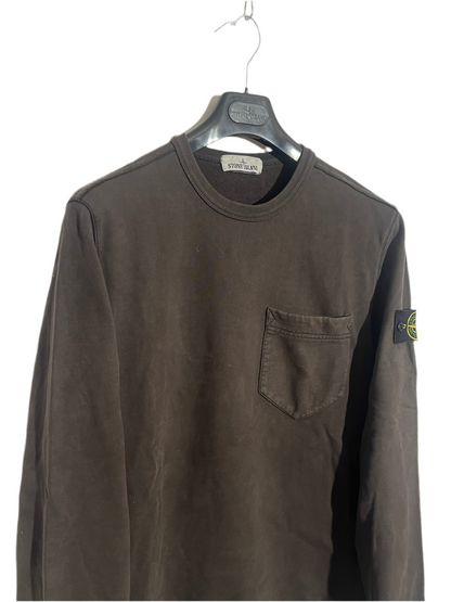 Felpa marrone con taschino sul petto Stone Island - Taglia L