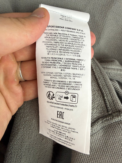 Felpa grigia con chiusura a 1/4 zip nuova 2025 Stone Island - Taglia M