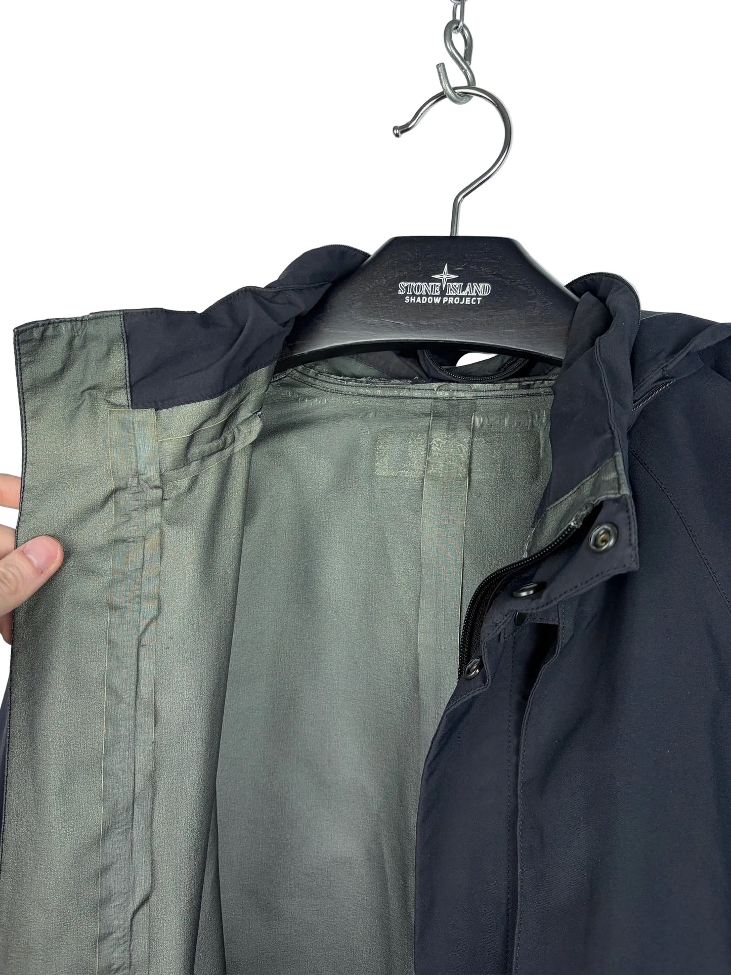 Stealth Jacket nera con chiusura a zip Stone Island Shadow Project - Taglia L