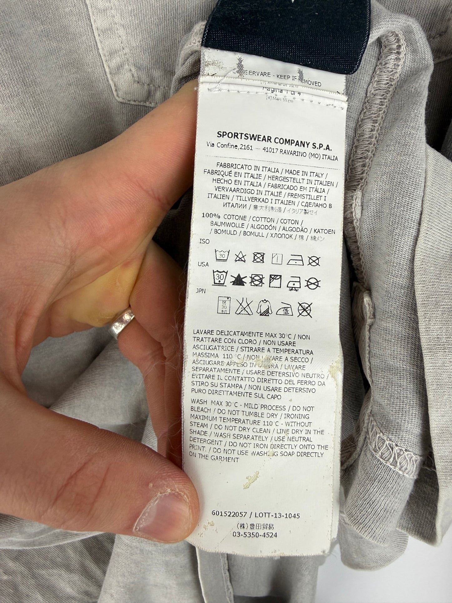 Polo grigia a maniche lunghe Stone Island - Taglia XXL