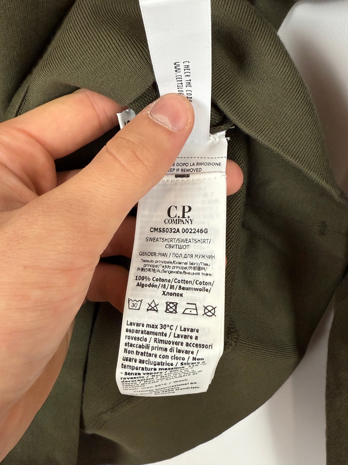 Felpa verde oliva C.P. Company (nuova con cartellino) - Taglia S