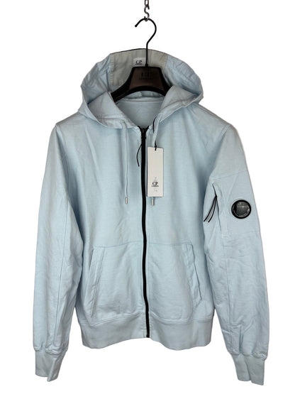 Felpa con zip e cappuccio azzurra C.P. Company (nuova con cartellino) - Taglia M