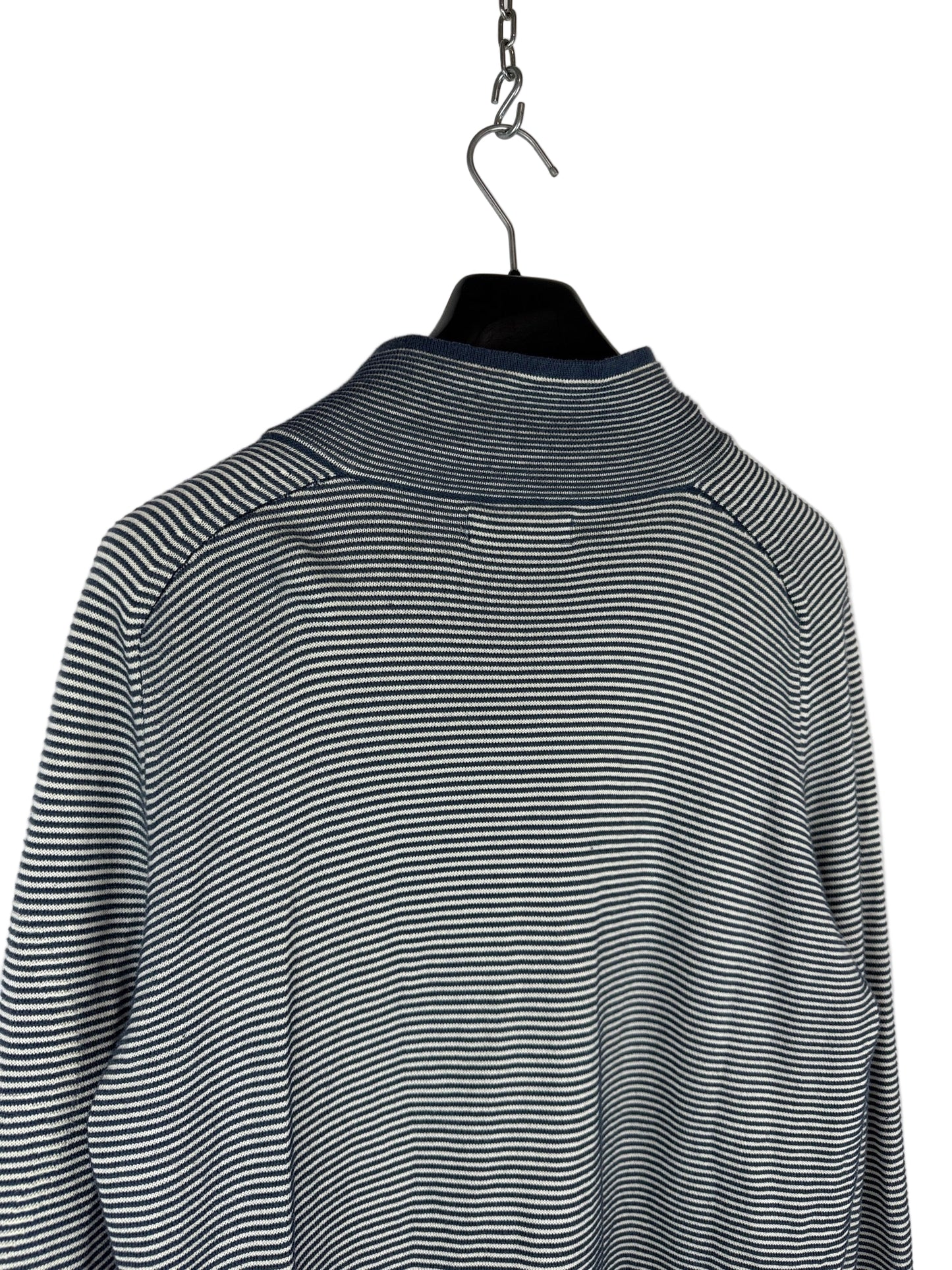 Maglione a righe a mezza zip con Mesh Badge Stone Island - Taglia L