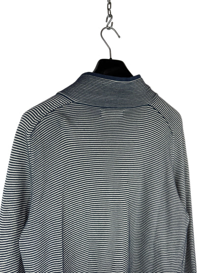 Maglione a righe a mezza zip con Mesh Badge Stone Island - Taglia L