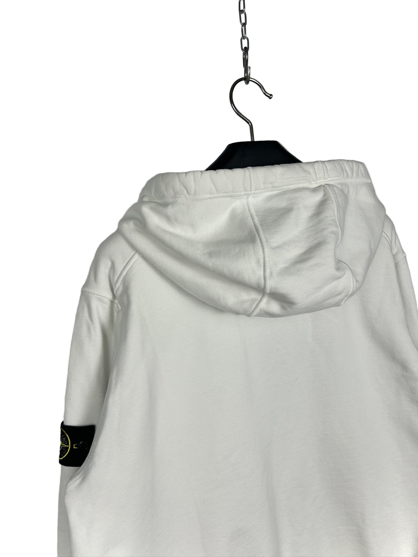 Felpa bianca con zip e cappuccio Stone Island - Taglia XL