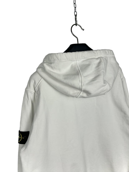 Felpa bianca con zip e cappuccio Stone Island - Taglia XL