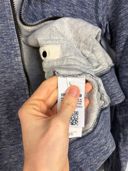 Felpa blu con zip e cappuccio Stone Island - Taglia L