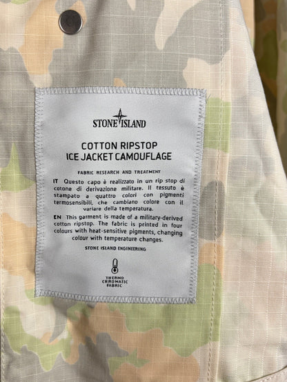 Supreme X Stone Island Camo Cotton Ripstop Reactive Ice Jacket (nuova con cartellino) - Taglia M