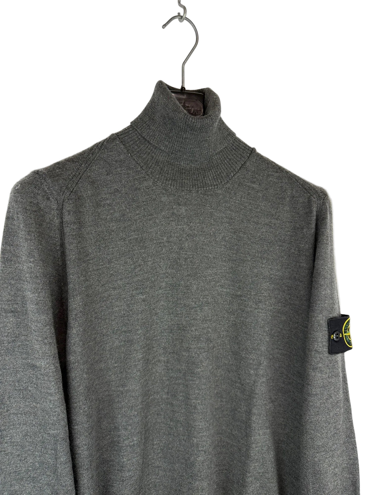 Maglione dolcevita grigio in 100% lana Stone Island - Taglia M