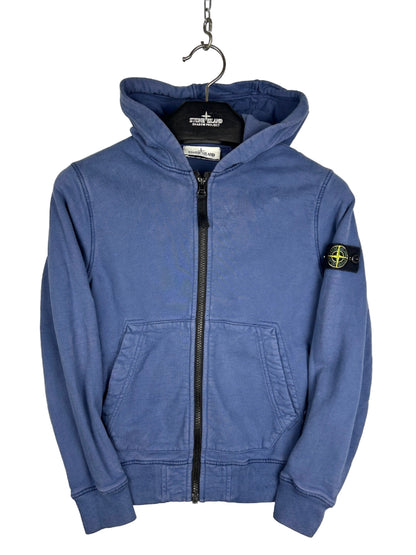 Felpa blu con zip e cappuccio Stone Island - Taglia Junior (6 anni)