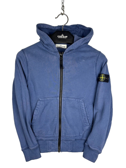 Felpa blu con zip e cappuccio Stone Island - Taglia Junior (6 anni)