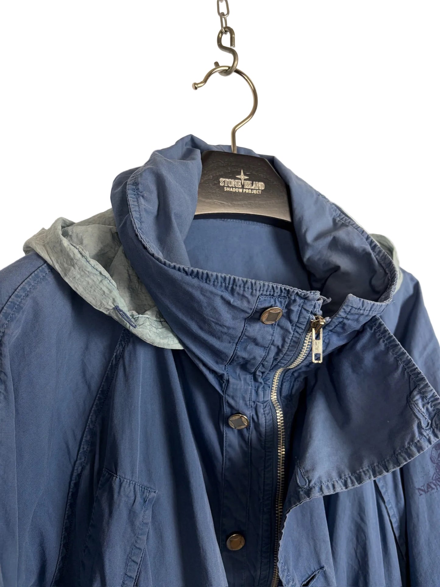 Giacca blu con chiusura zip e bottoni e cappuccio Boneville - Taglia XL