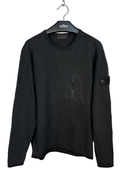 Felpa nera Ghost con taschino Stone Island - Taglia L