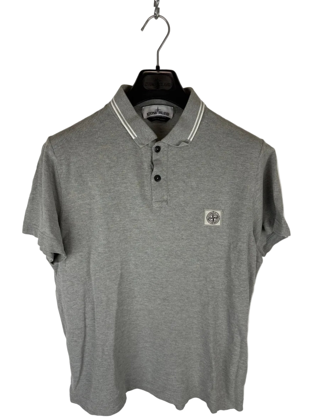 Stone Island Short-Sleeve Grey Polo Shirt - Size L