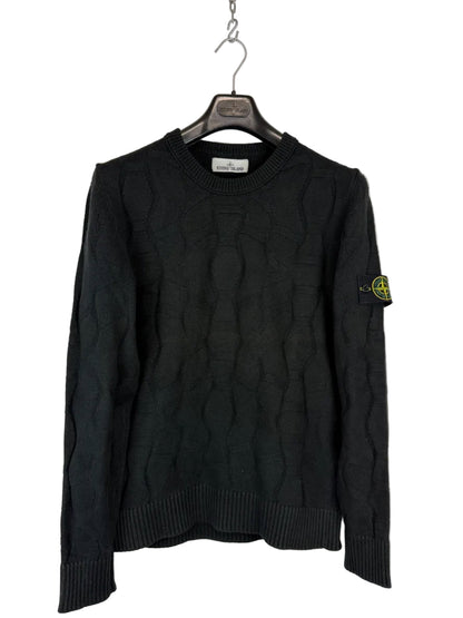 Maglione jacquard nero Stone Island - Taglia L