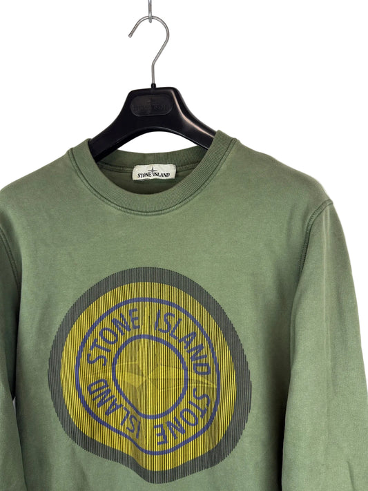 Felpa con logo in gomma 3D verde Stone Island - Taglia M