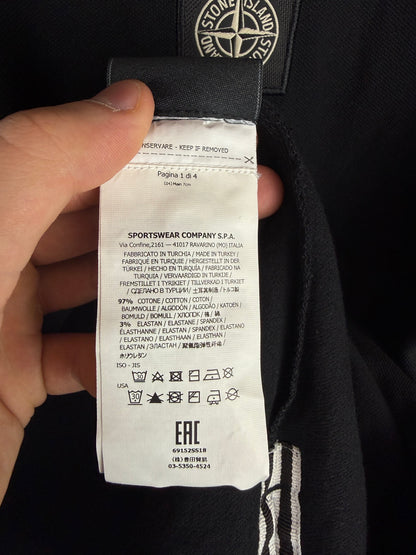 Polo nera a maniche lunghe Stone Island - Taglia L