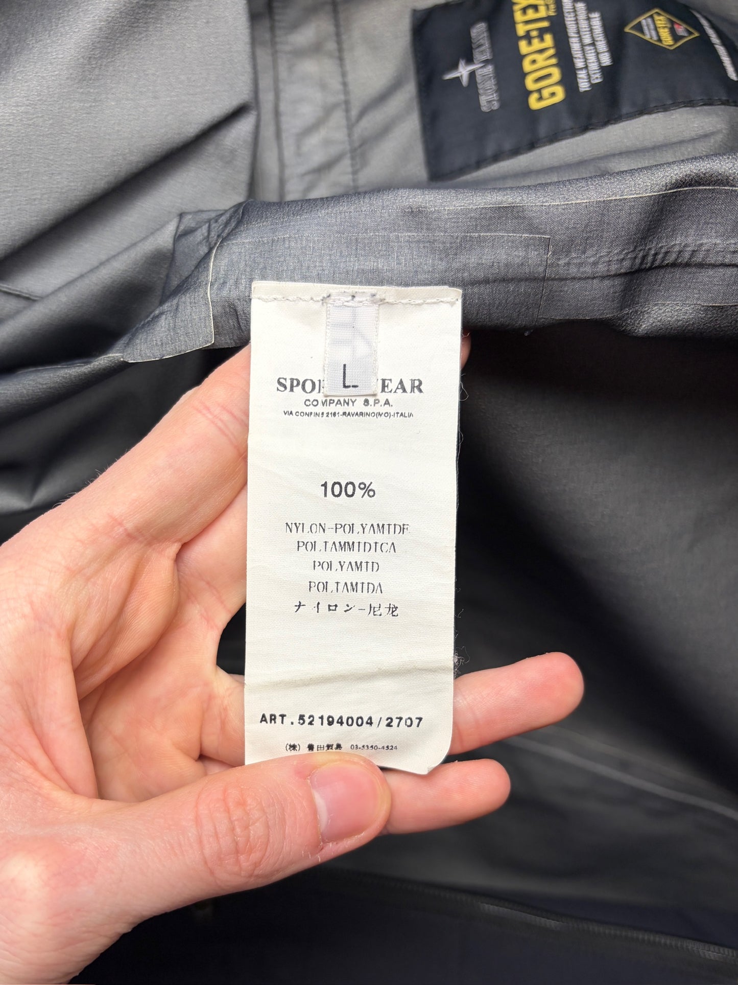Stealth Jacket nera con chiusura a zip Stone Island Shadow Project - Taglia L