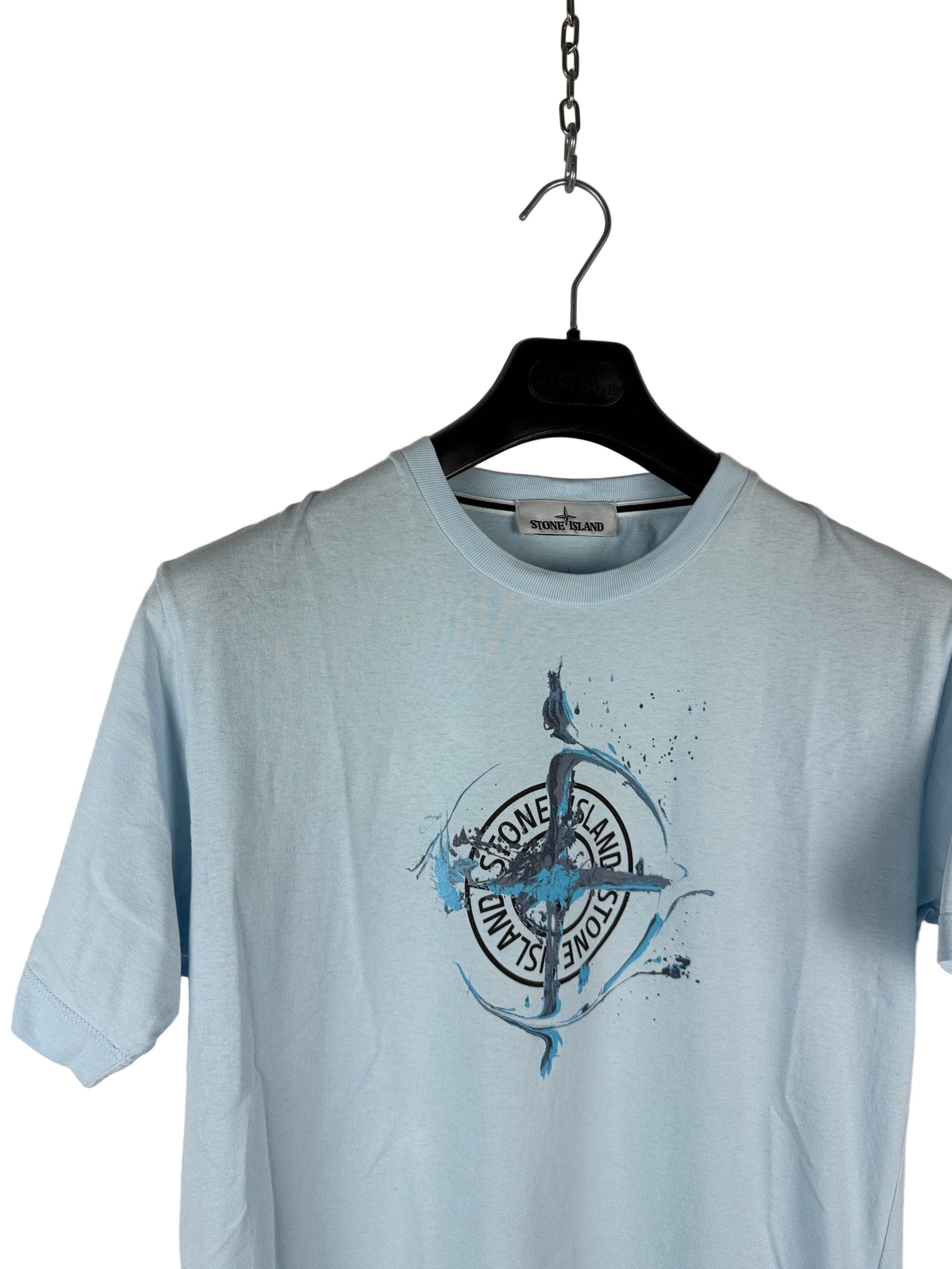 T-shirt azzurra con stampa Stone Island - Taglia M