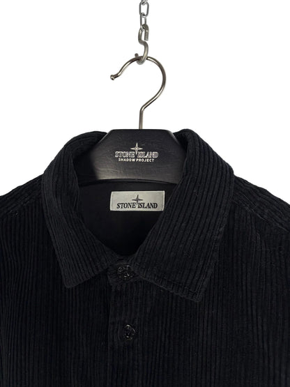 Black corduroy overshirt with zip closure - Stone Island - Size L