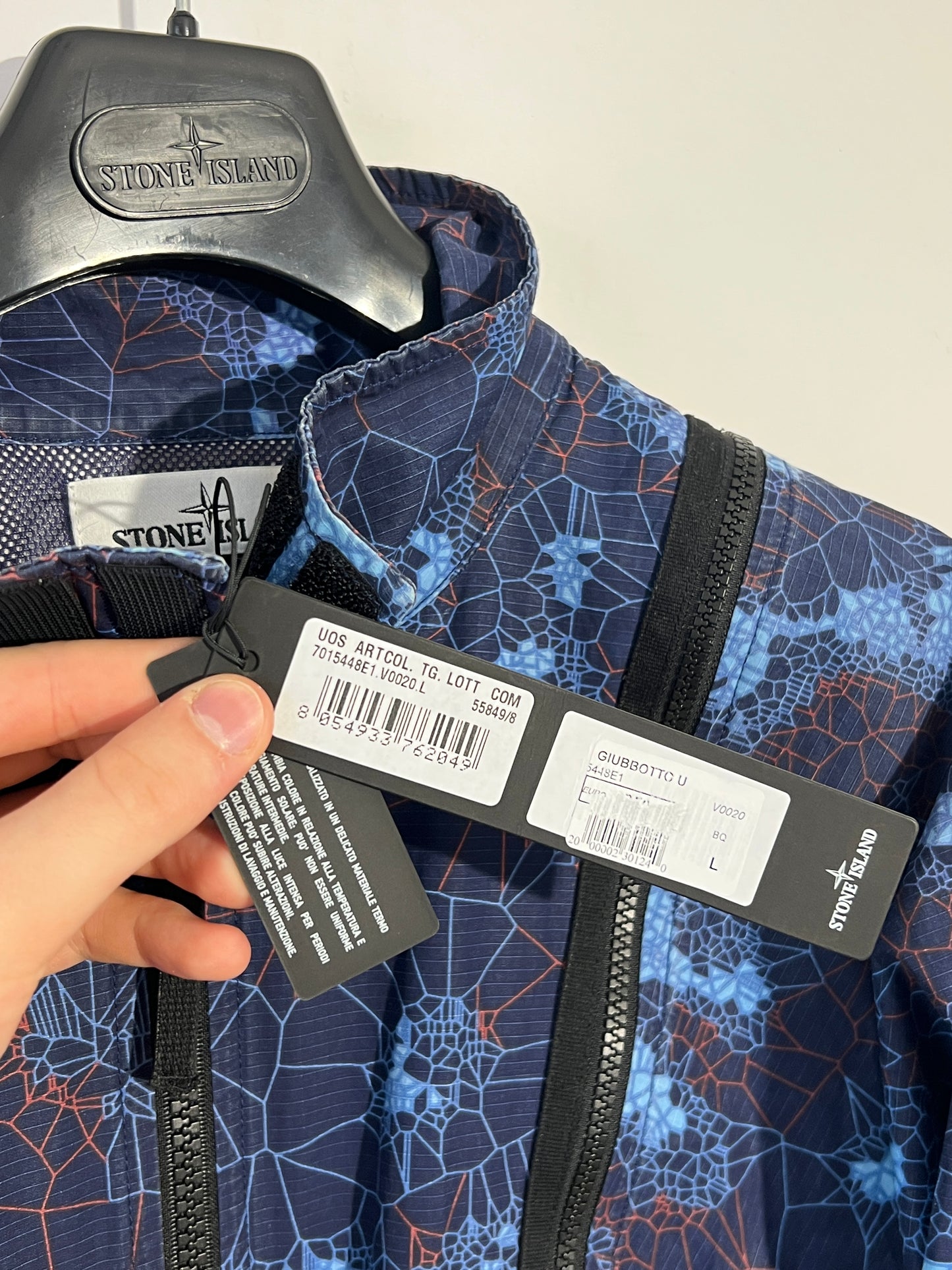 Giacca blu Stone Island Printed Heat Reactive Thermosensitive Fabric (nuova con cartellino) - Taglia L