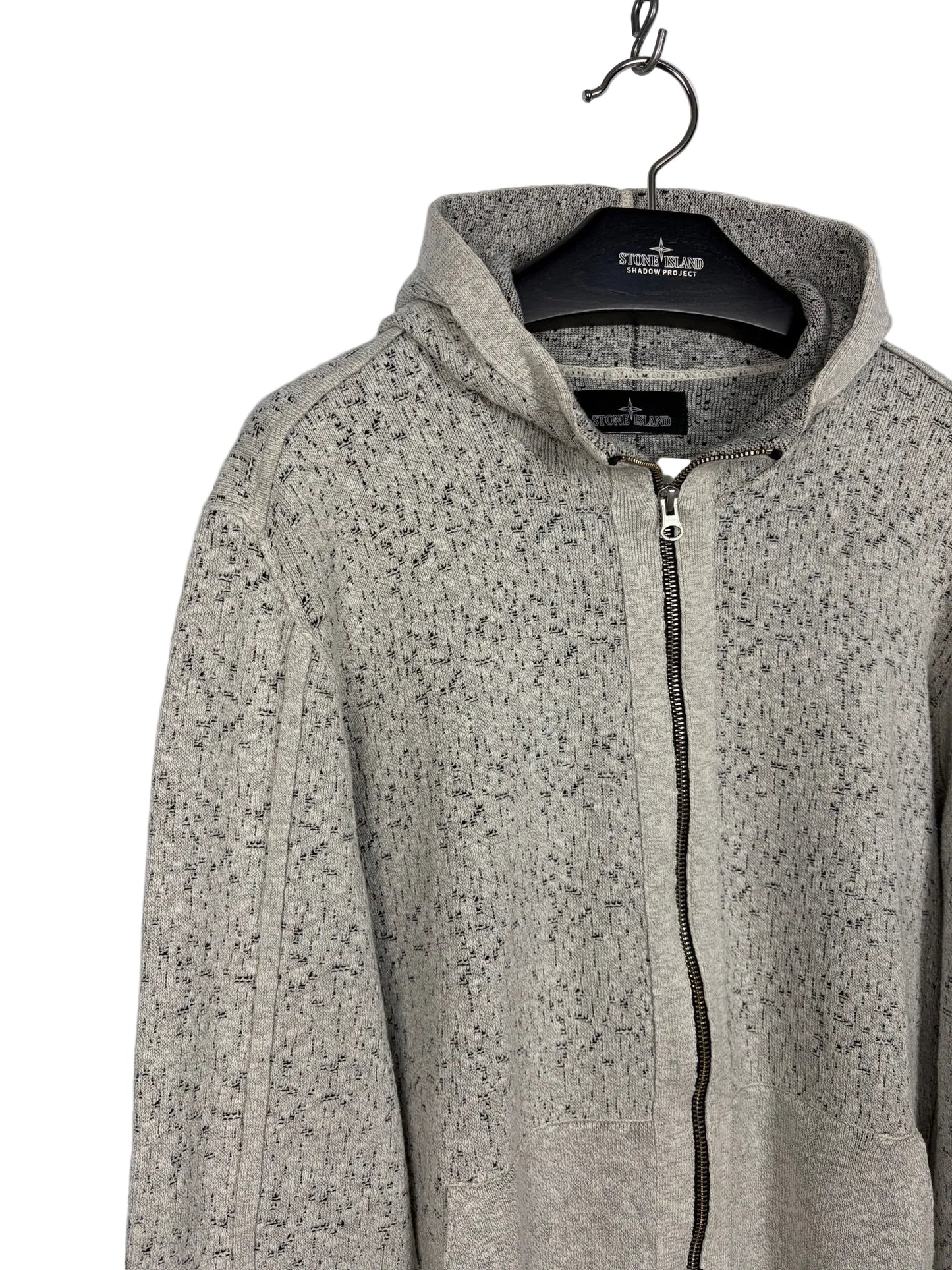 Felpa grigia con zip e cappuccio Stone Island Shadow Project - Taglia XL