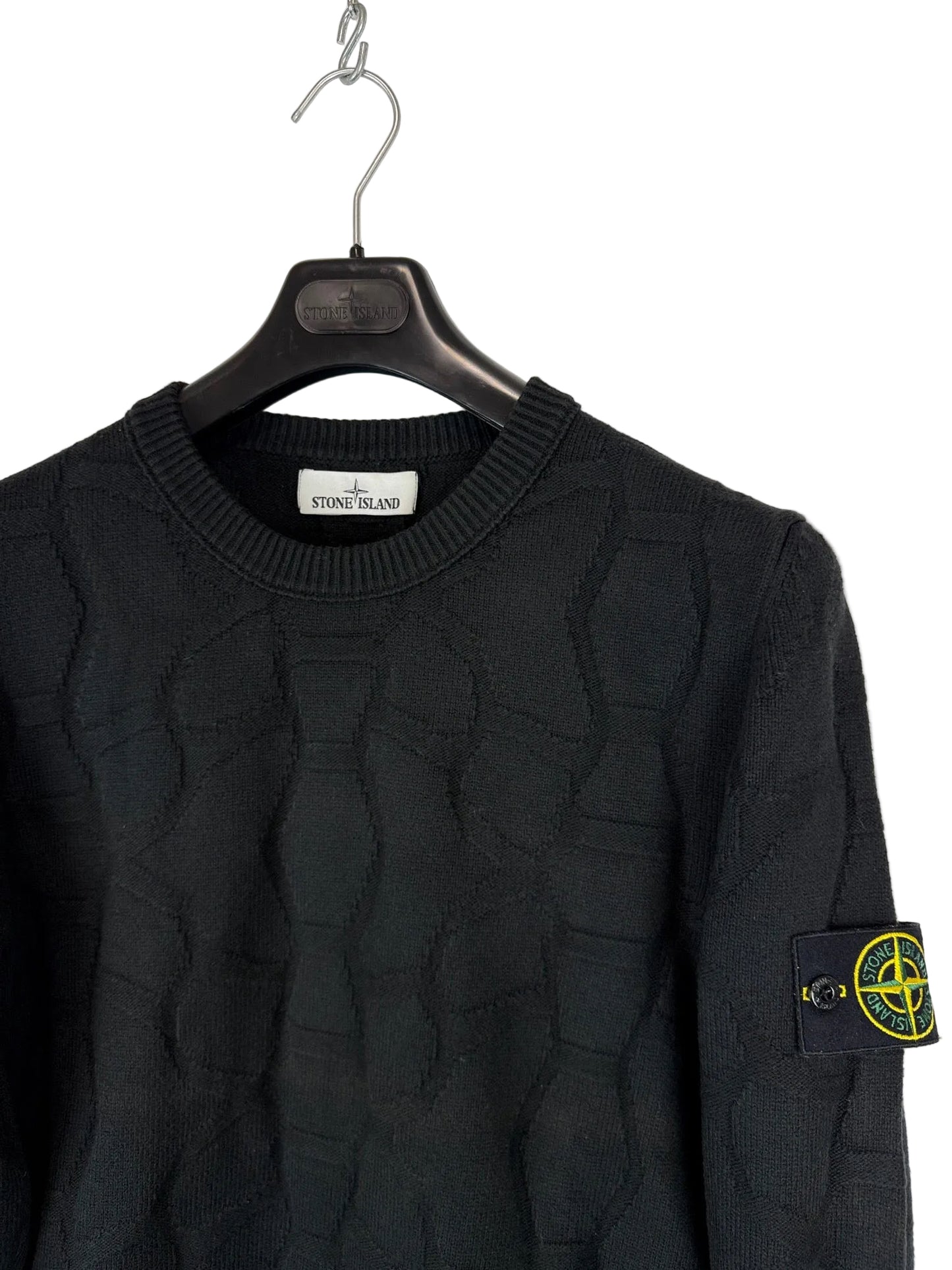 Maglione jacquard nero Stone Island - Taglia L