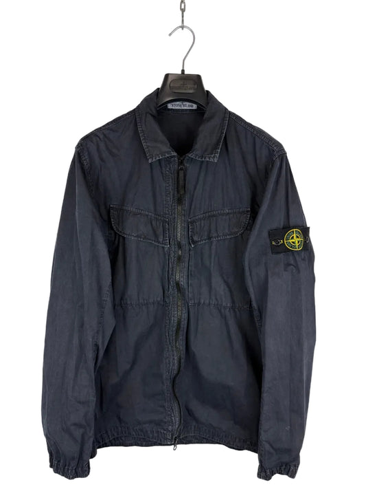 Overshirt blu navy con chiusura a zip Stone Island - Taglia L