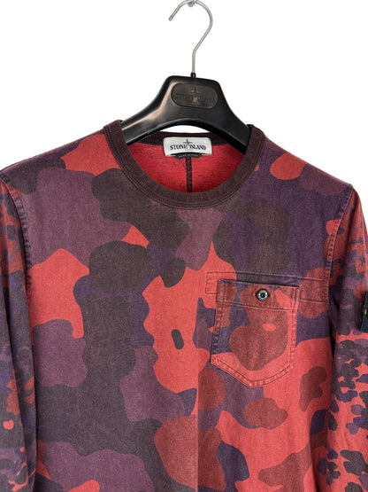 T-shirt a maniche lunghe camo rossa Stone Island - Taglia M