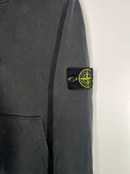 Felpa nera antracite con cappuccio Stone Island - Taglia S