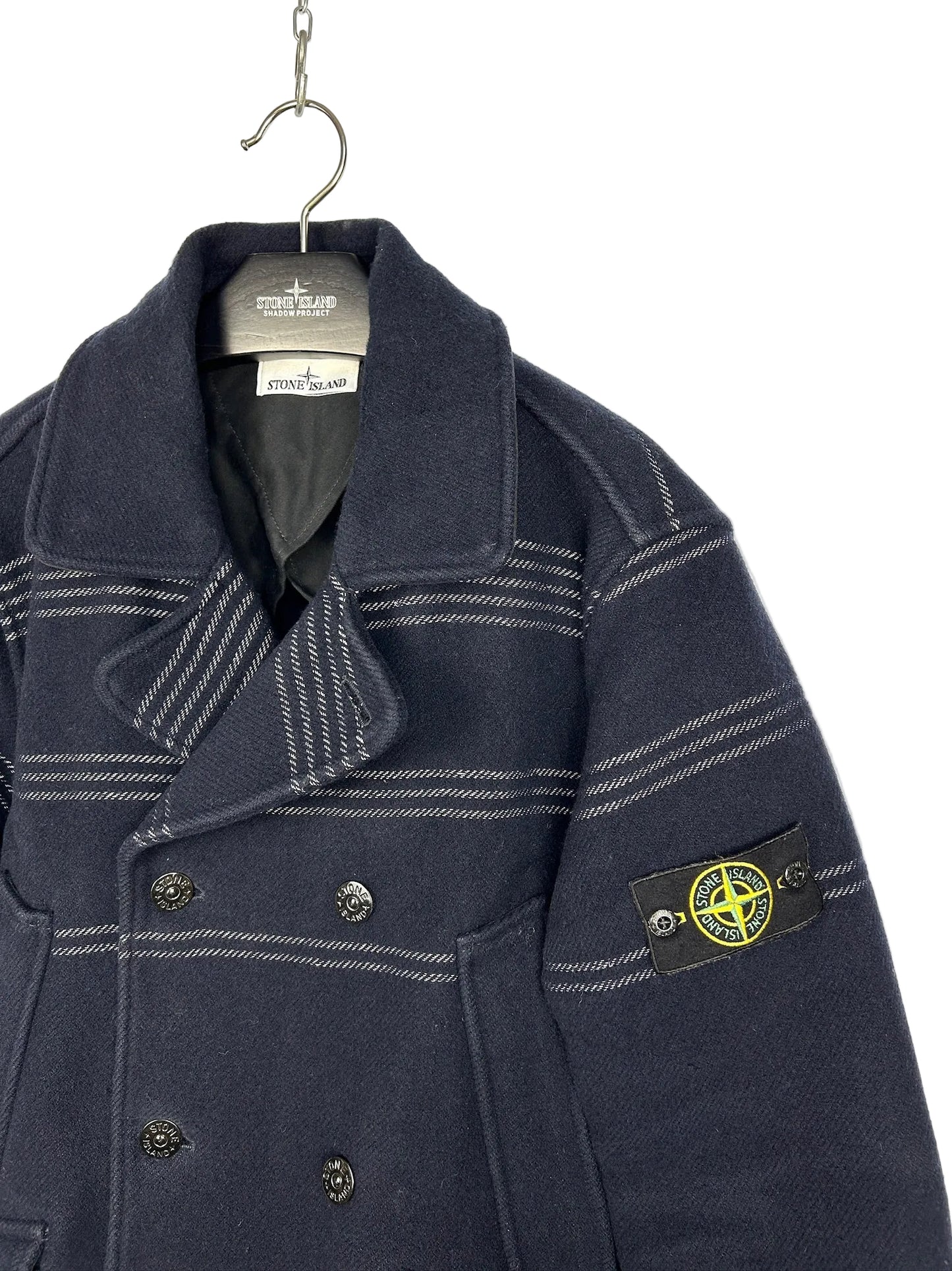 Giacca Panno Militare + Righe Reflective blu Stone Island - Taglia XL