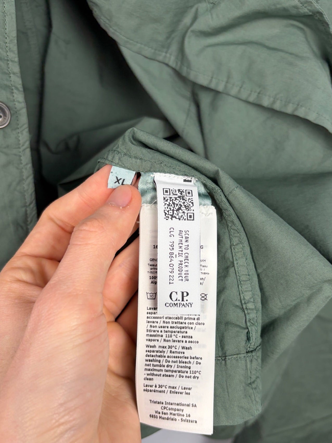 Overshirt verde con chiusura a bottoni C.P. Company (nuova con cartellino) - Taglia XL