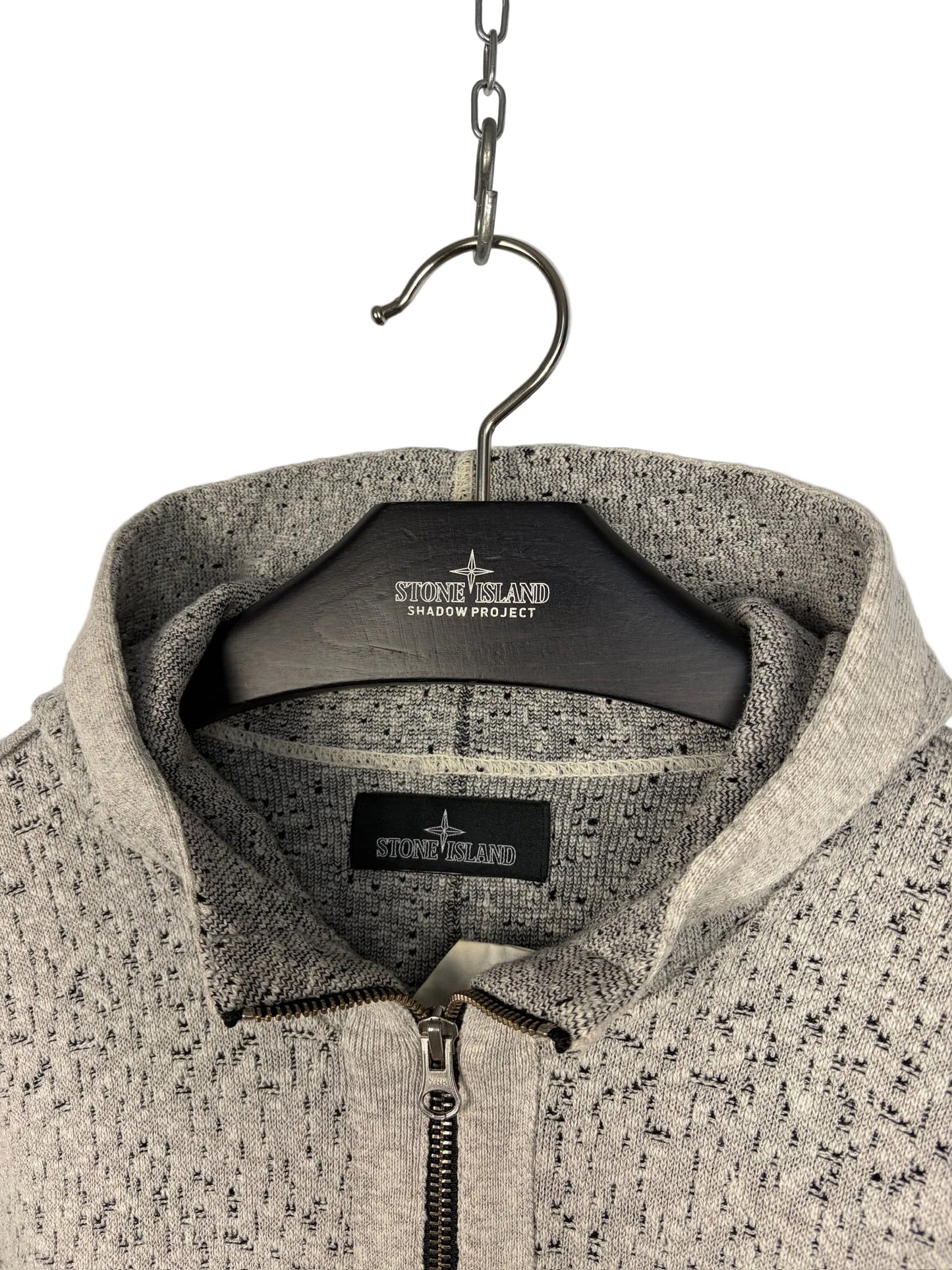 Felpa grigia con zip e cappuccio Stone Island Shadow Project - Taglia XL