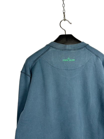 Felpa con logo in gomma 3D blu Stone Island - Taglia XXL