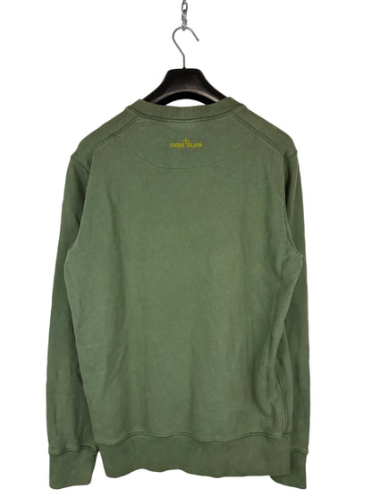 Felpa con logo in gomma 3D verde Stone Island - Taglia M